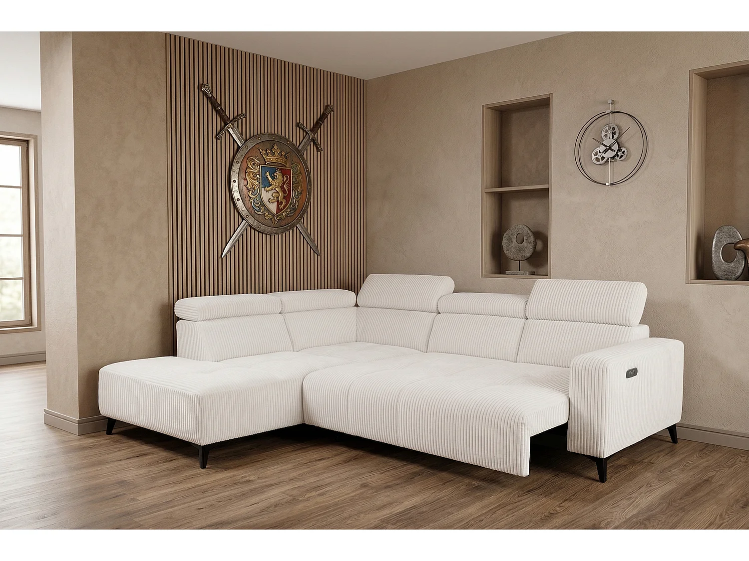 Narożnik Velvet ultra komfort – efekt chmury – miękka tkanina premium – funkcja relax