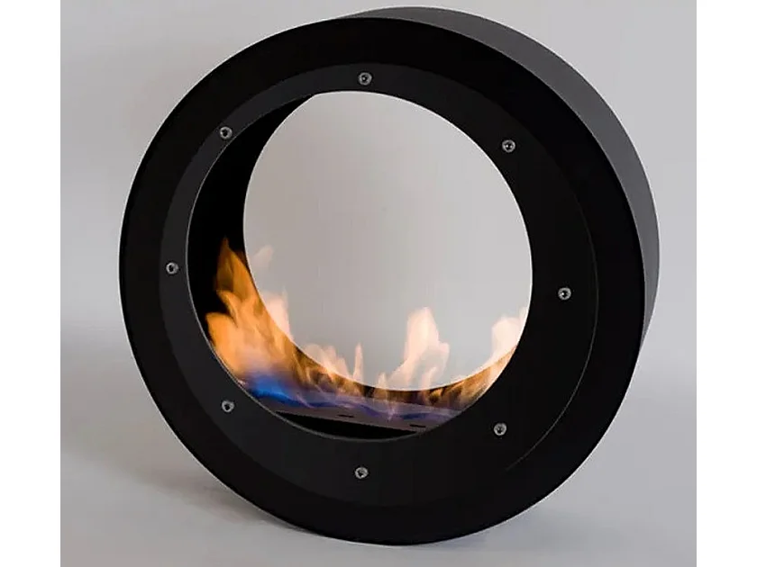 ERTA O SYMETRIC - Bio-cheminée au sol autoportante, couleur noire