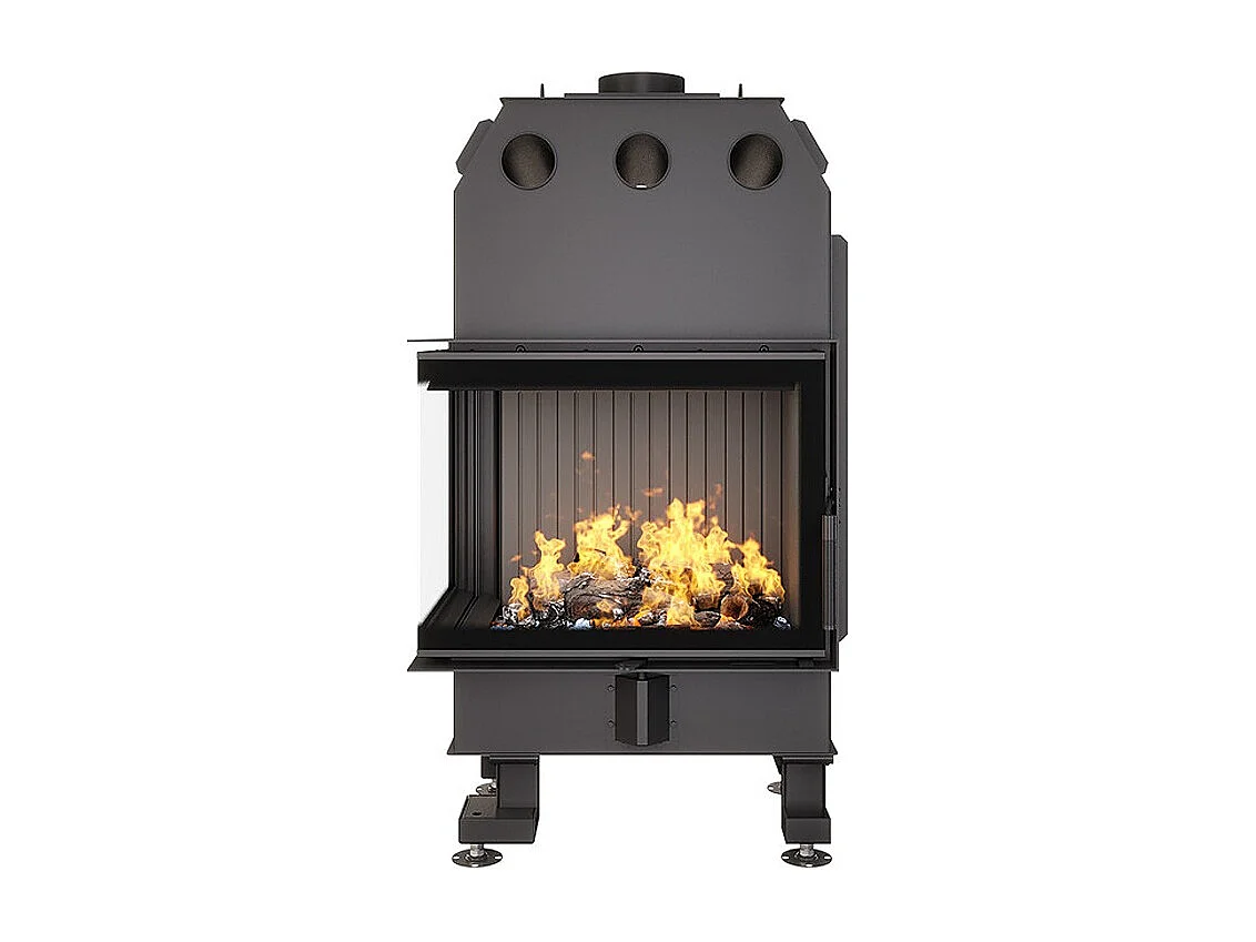 Cheminée d'angle Insert ouverture gauche Noir Energy 65x50x47 (14,5 kW) ECO