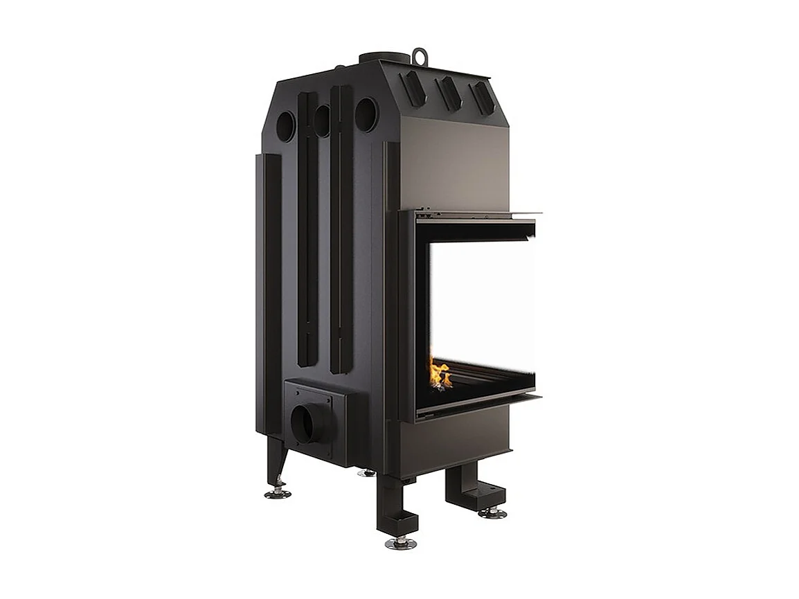 Cheminée d'angle Insert ouverture gauche Noir Energy 65x50x47 (14,5 kW) ECO
