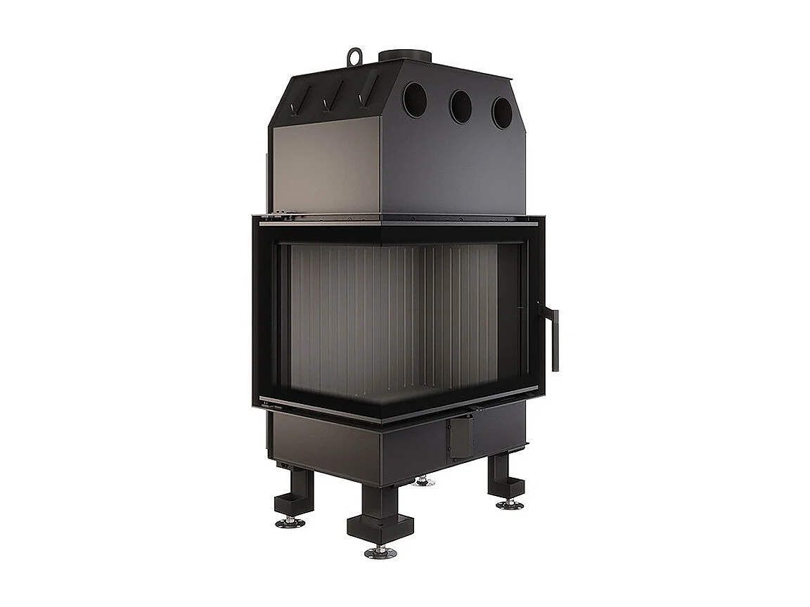 Cheminée d'angle Insert ouverture gauche Noir Energy 65x50x47 (14,5 kW) ECO