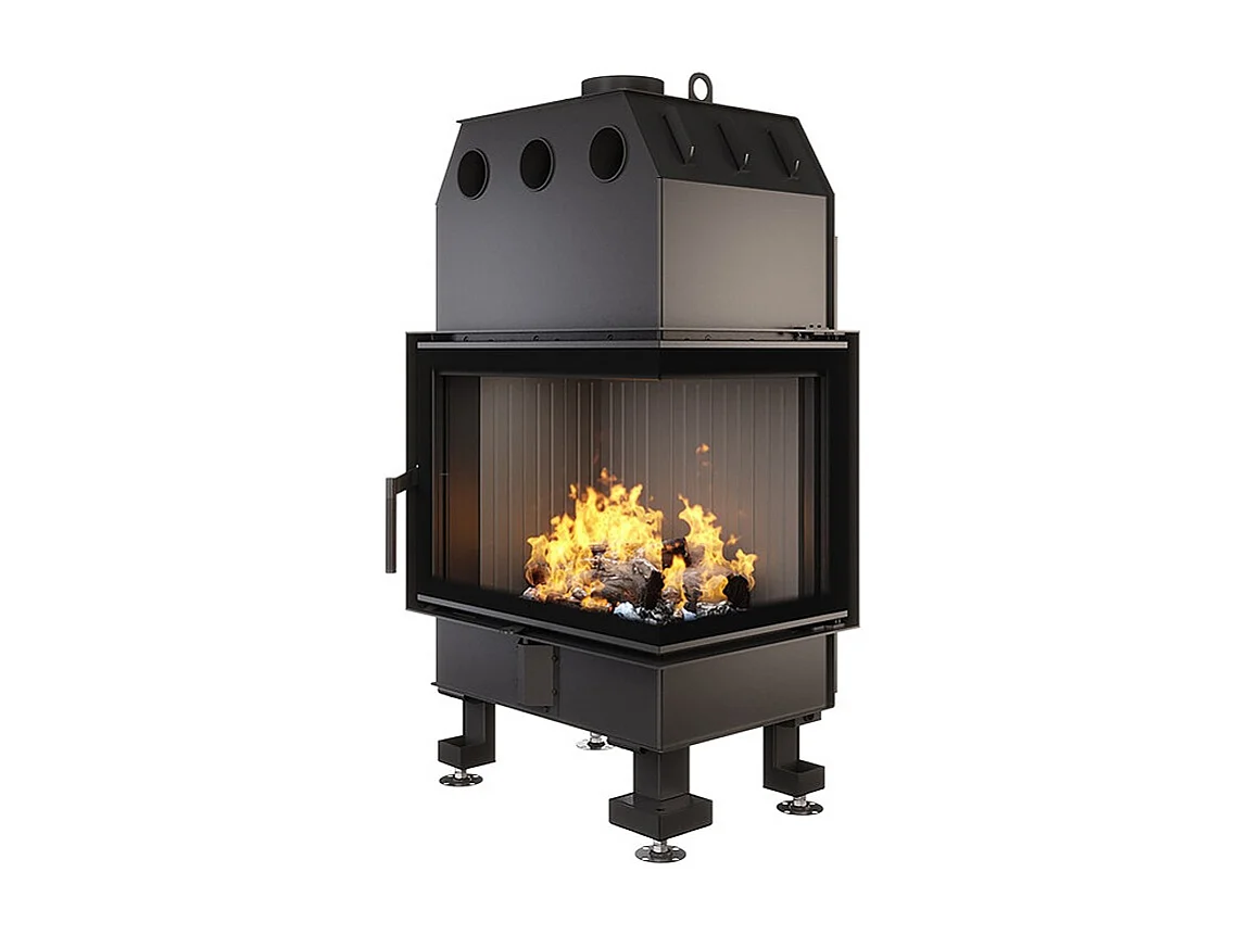 Cheminée d'angle Insert Ouverture à droite Noir Energy 65x50x47 (14,5 kW) ECO