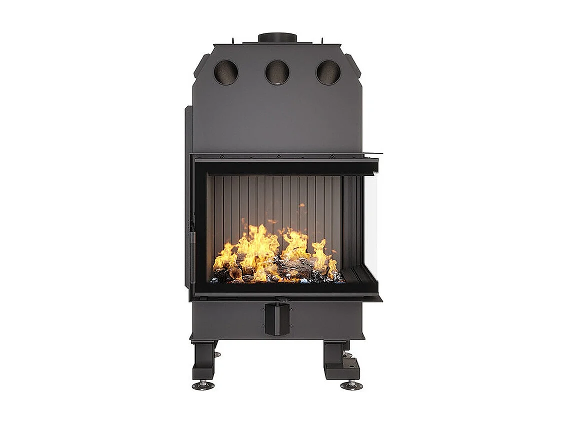 Cheminée d'angle Insert Ouverture à droite Noir Energy 65x50x47 (14,5 kW) ECO