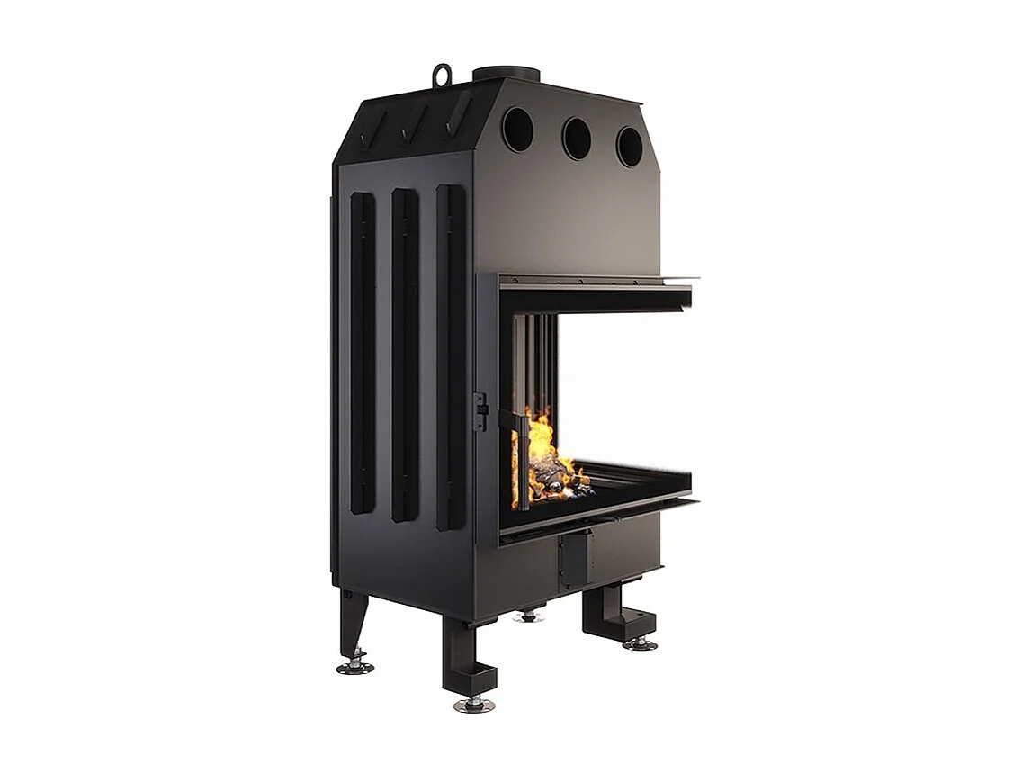 Cheminée d'angle Insert Ouverture à droite Noir Energy 65x50x47 (14,5 kW) ECO