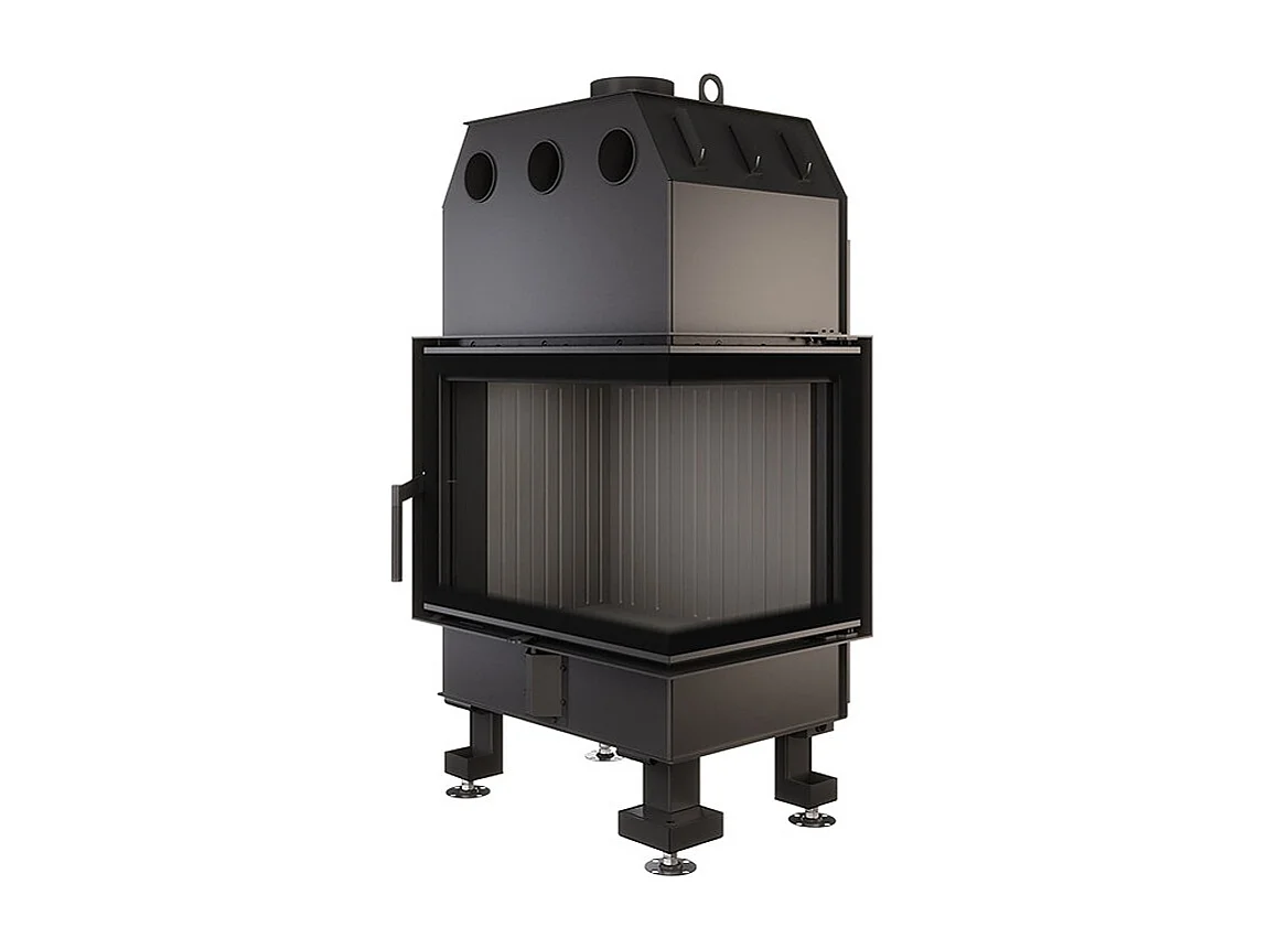 Cheminée d'angle Insert Ouverture à droite Noir Energy 65x50x47 (14,5 kW) ECO