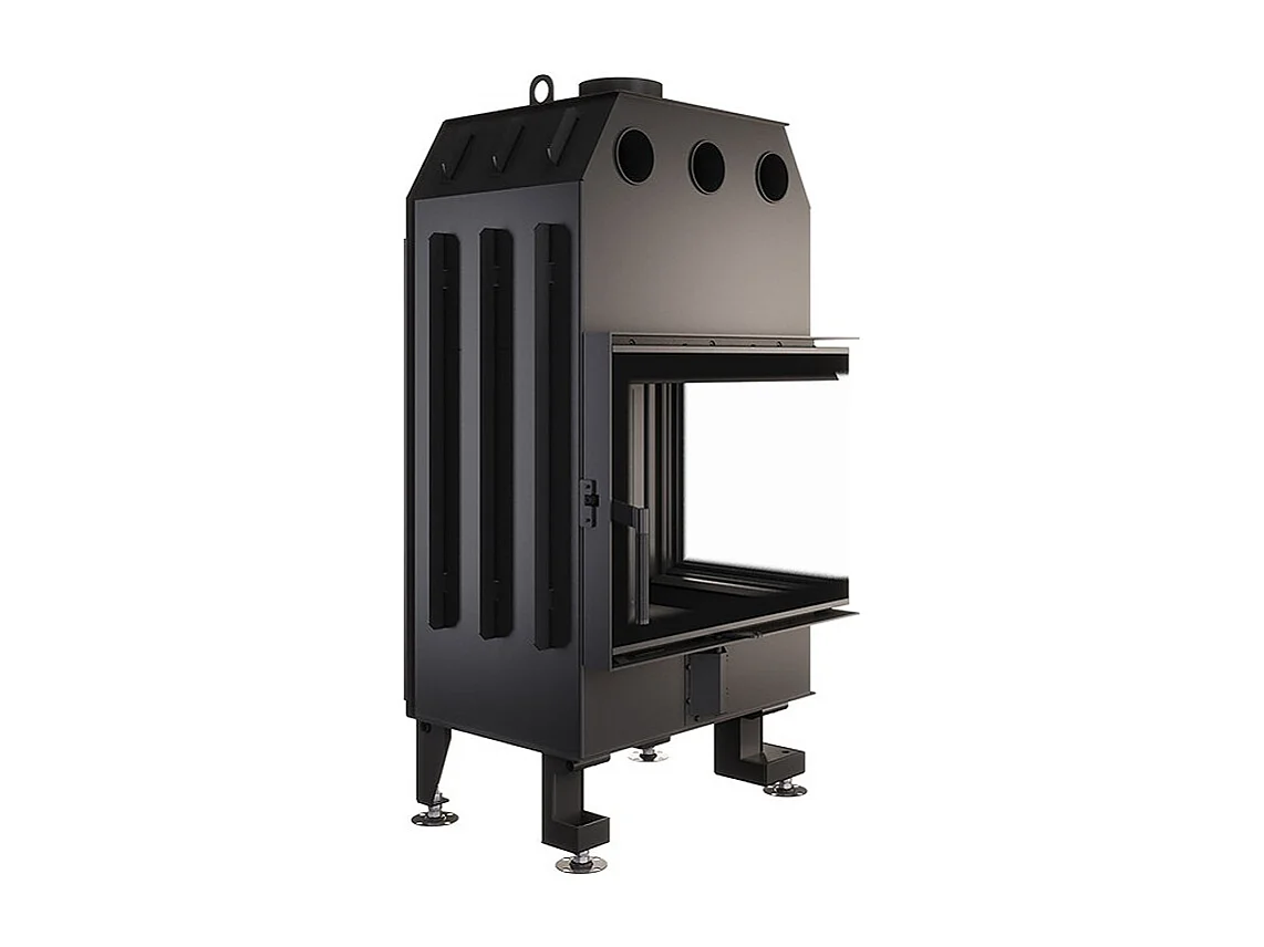 Cheminée d'angle Insert Ouverture à droite Noir Energy 65x50x47 (14,5 kW) ECO