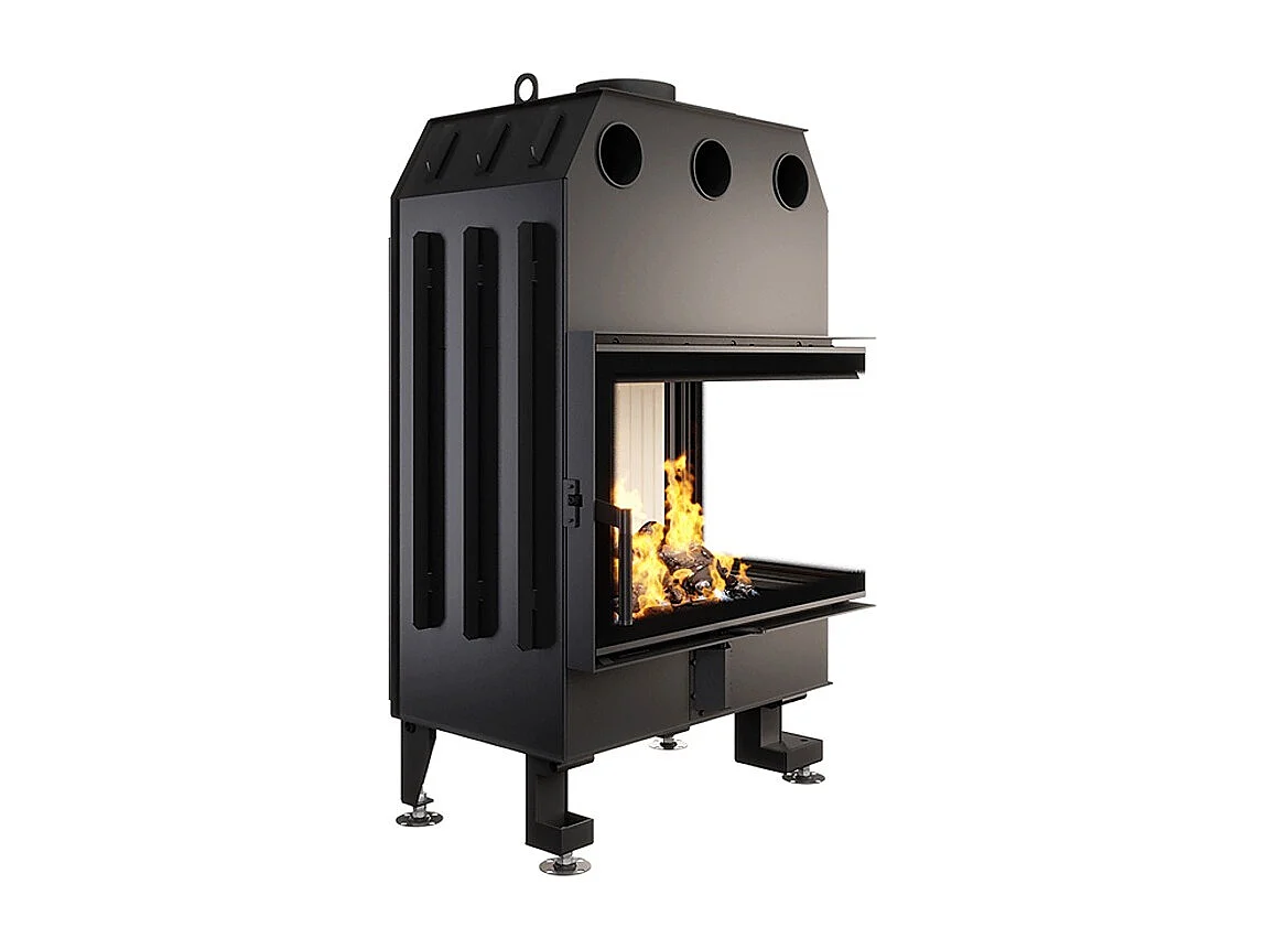Cheminée d'angle Insert Ouverture à droite Energy 75x50x47 (15,1 kW) ECO