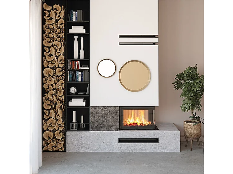 Cheminée d'angle Insert Ouverture gauche Energy 75x50x47 (15,1 kW) ECO