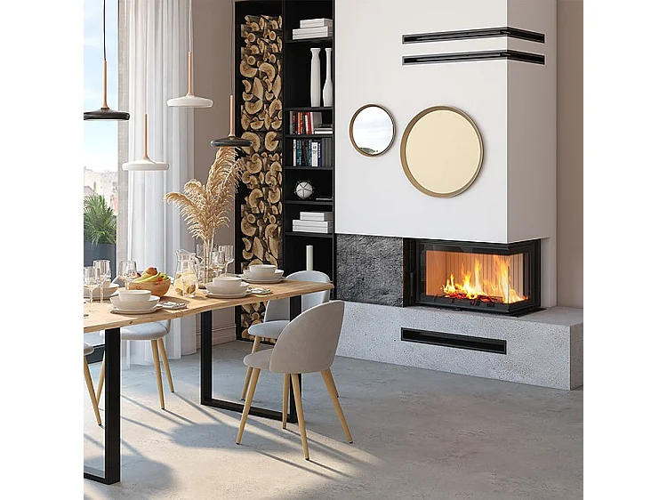 Cheminée d'angle Insert Ouverture gauche Energy 75x50x47 (15,1 kW) ECO