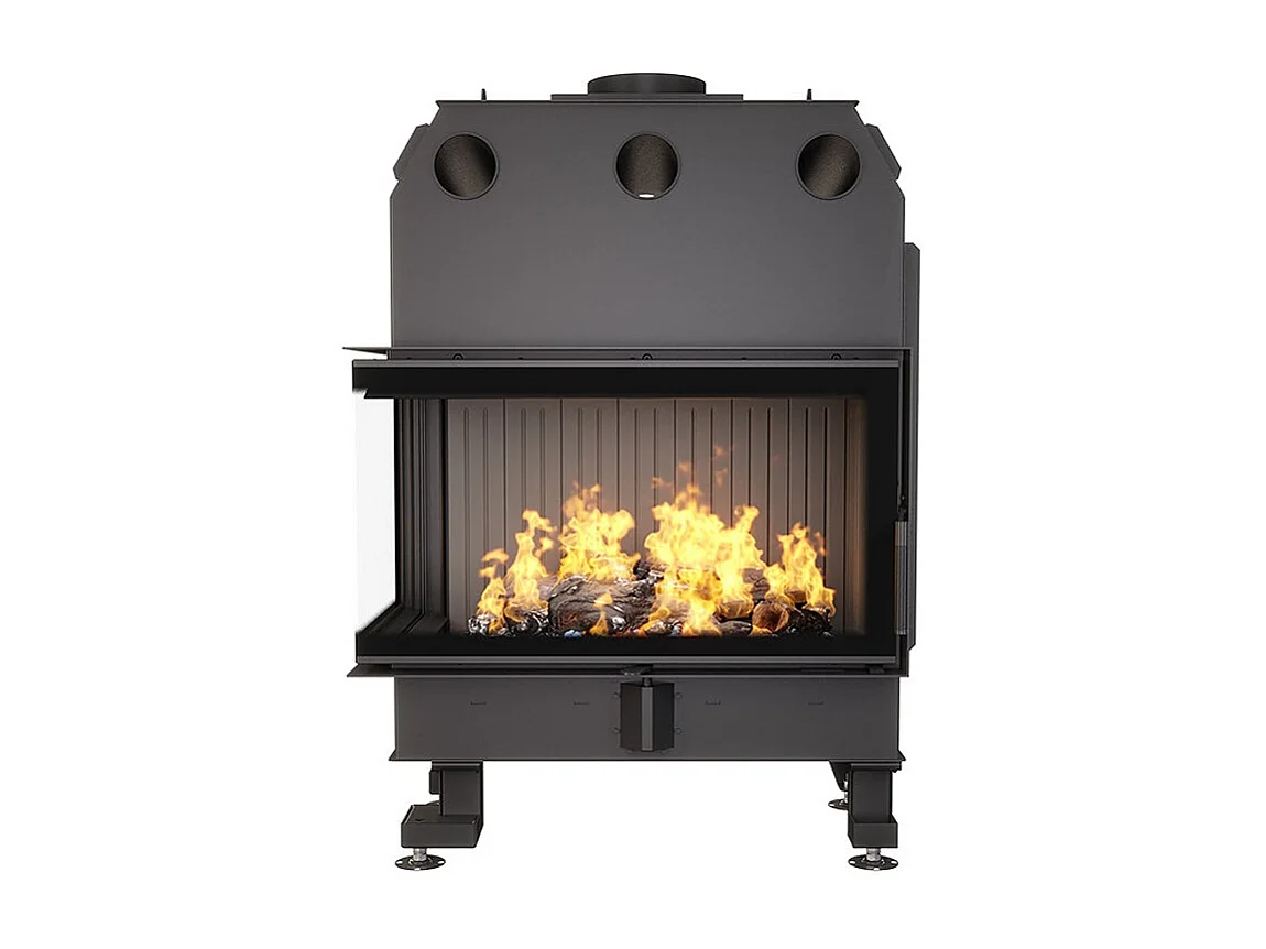 Eckkamineinsatz, links anklappbar, schwarz, Energy 85x50x47 (17 kW) ECO