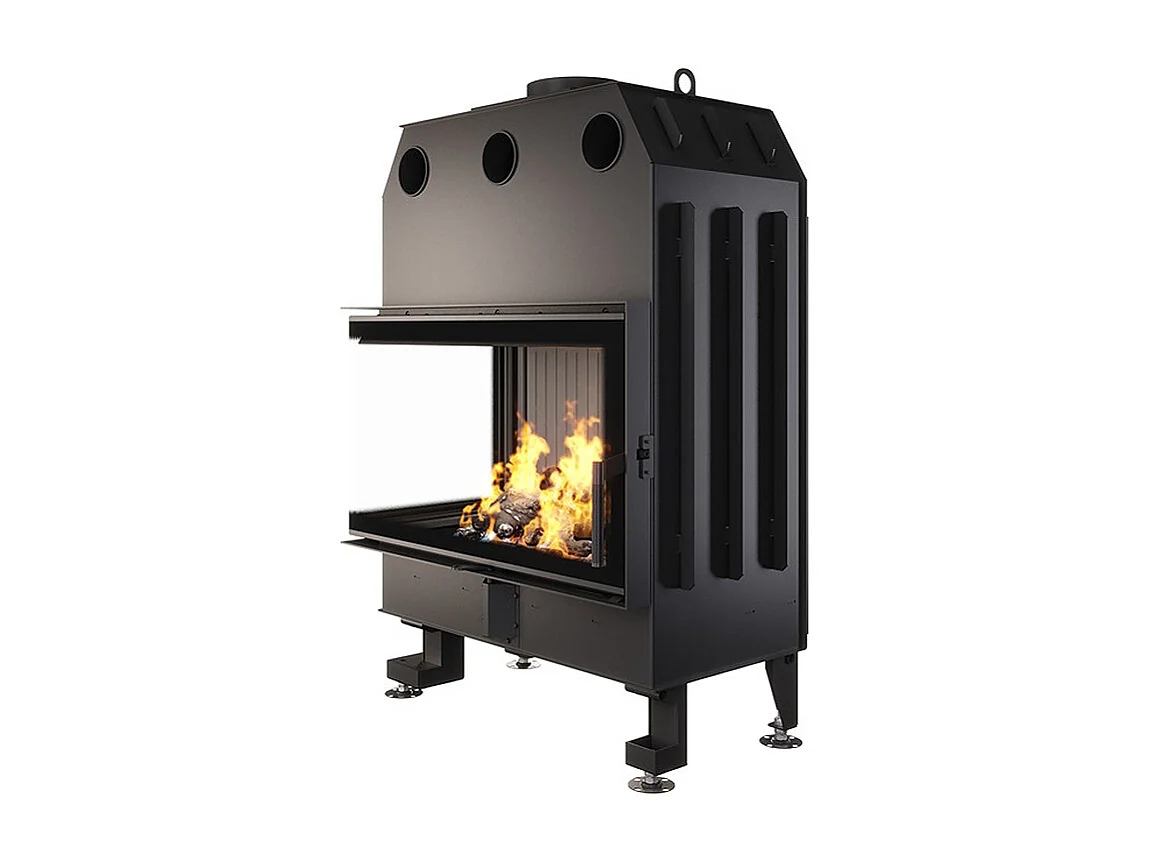 Eckkamineinsatz, links anklappbar, schwarz, Energy 85x50x47 (17 kW) ECO