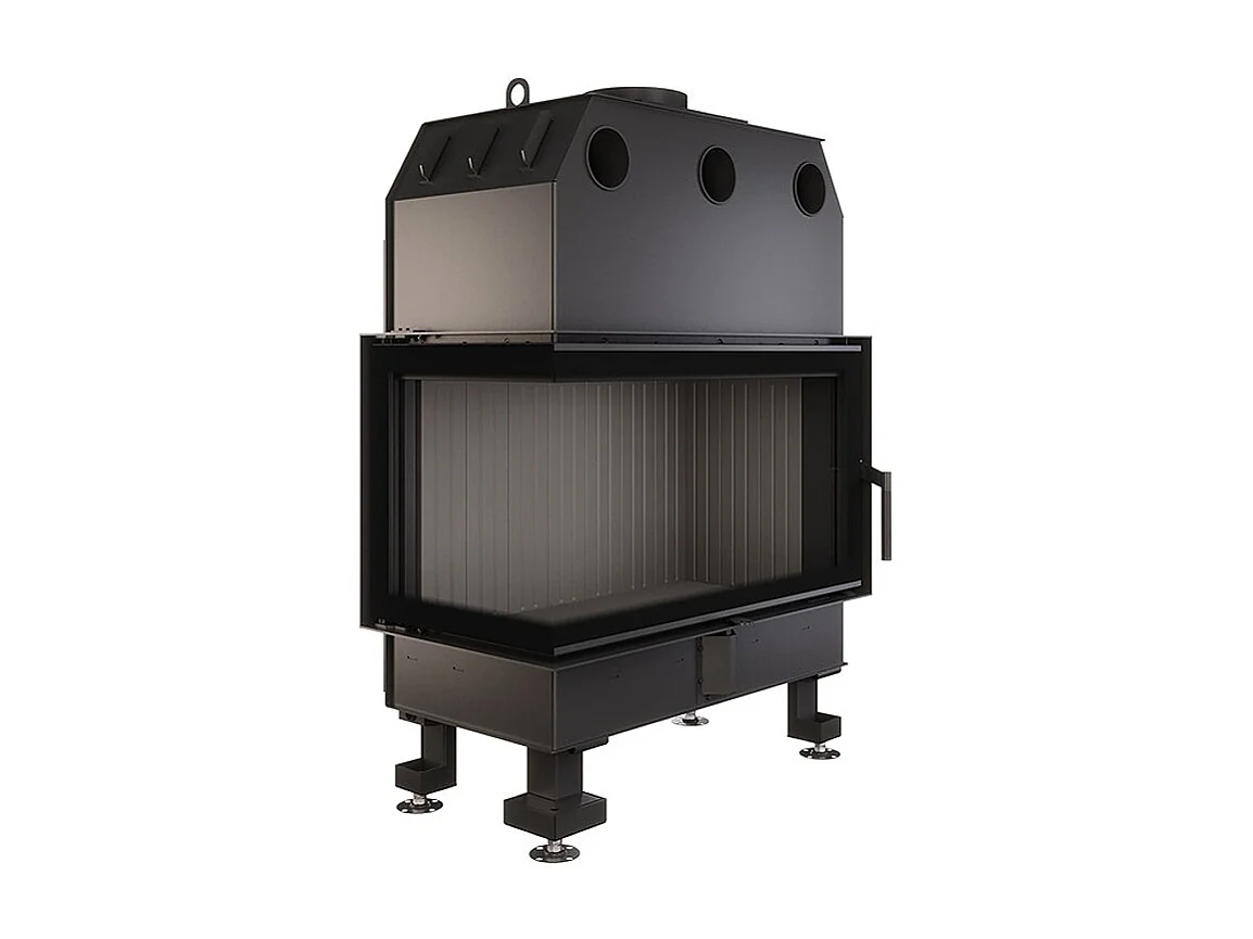 Eckkamineinsatz, links anklappbar, schwarz, Energy 85x50x47 (17 kW) ECO