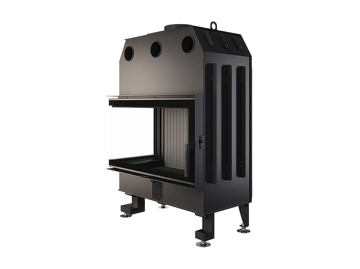 Eckkamineinsatz, links anklappbar, schwarz, Energy 85x50x47 (17 kW) ECO