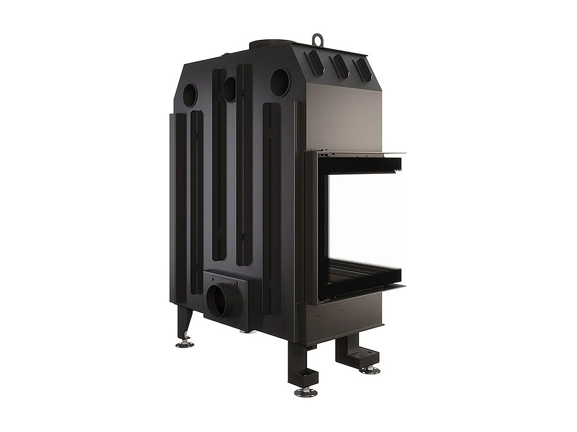 Eckkamineinsatz, links anklappbar, schwarz, Energy 85x50x47 (17 kW) ECO