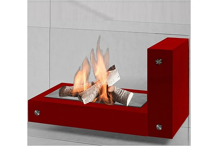 APO L GLASS - Cheminée bio autoportante de différentes couleurs - Rouge