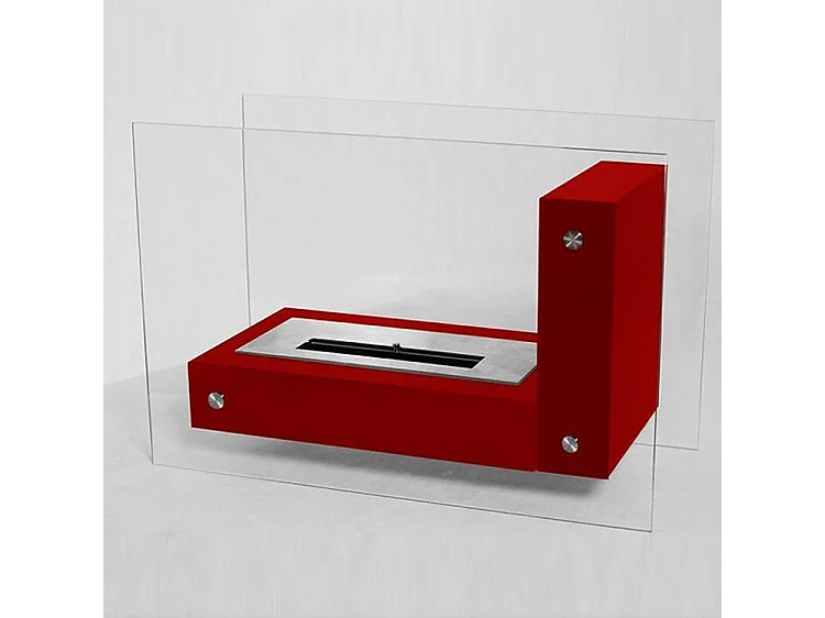 APO L GLASS - Cheminée bio autoportante de différentes couleurs - Rouge