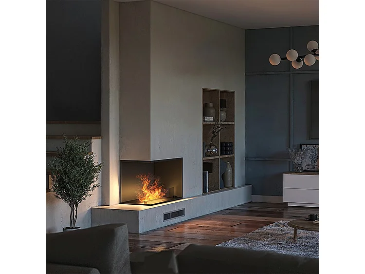 INVAPO CORNER 800 - Cheminée à vapeur d'eau LED multicolore, ouverture à gauche, d'angle