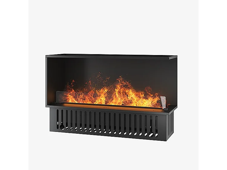INVAPO CORNER 1200 - Cheminée d'angle à vapeur d'eau LED multicolore, ouverture à droite