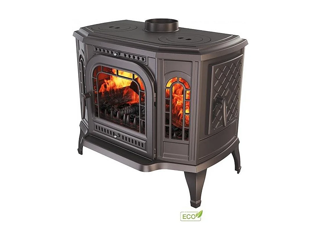 Poêle à bois autoportant Ouverture à droite avec table de cuisson - P7 (10,5 KW) ECO