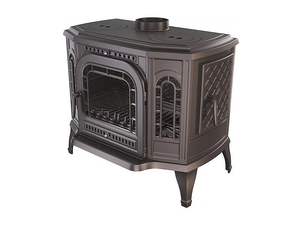 Poêle à bois autoportant Ouverture à droite avec table de cuisson - P7 (10,5 KW) ECO