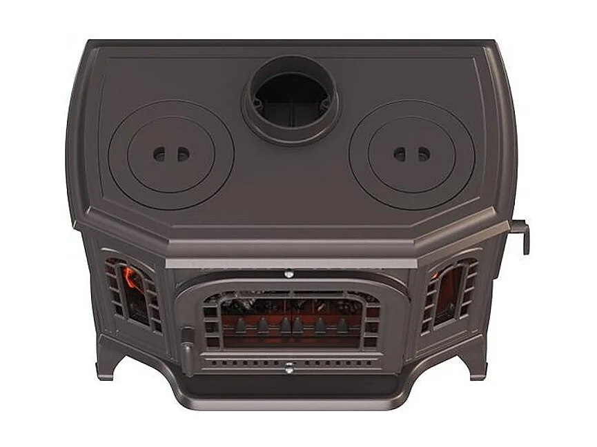 Poêle à bois autoportant Ouverture à droite avec table de cuisson - P7 (10,5 KW) ECO
