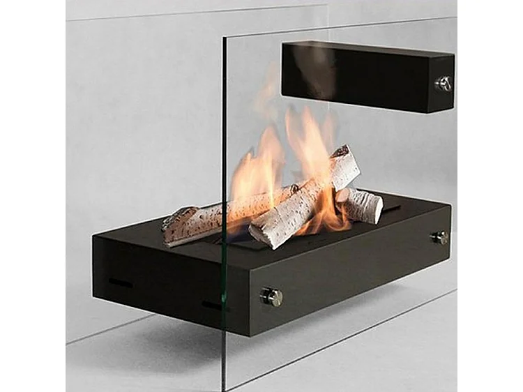 APO GLASS-B - Cheminée bio autoportante de différentes couleurs - Noir