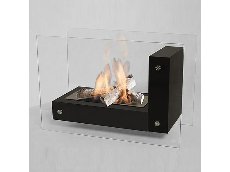 APO L GLASS - Cheminée bio autoportante de différentes couleurs - Noir