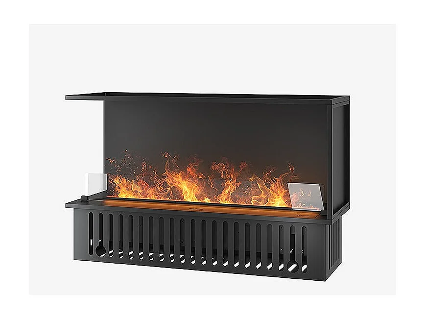 INVAPO CORNER 1200 - Cheminée à vapeur d'eau LED multicolore, ouverture à gauche, d'angle