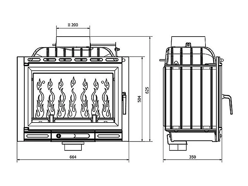 Poêle à bois encastrable -  W13A (11,5 KW) ECO