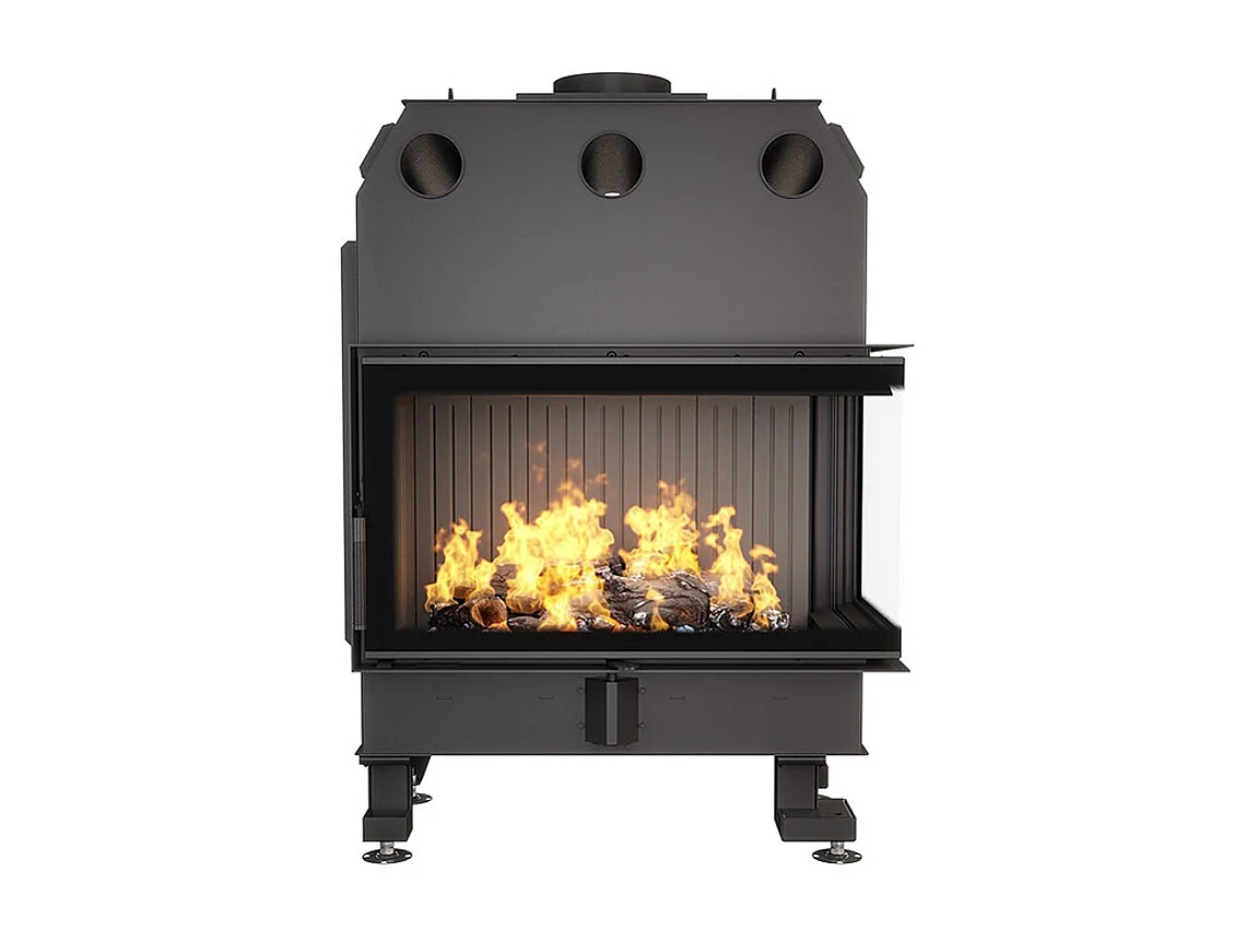 Cheminée d'angle Insert Ouverture à droite Noir Energy 85x50x47 (17 kW) ECO