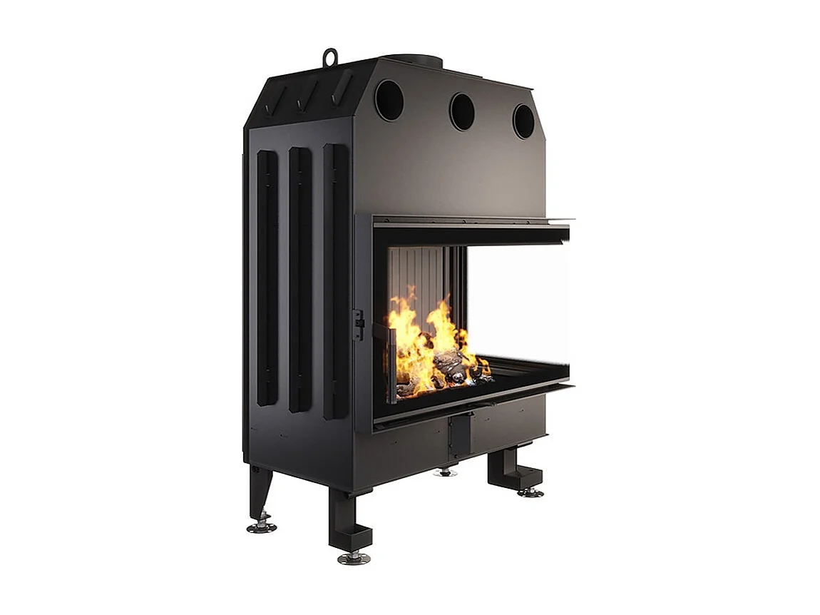 Cheminée d'angle Insert Ouverture à droite Noir Energy 85x50x47 (17 kW) ECO