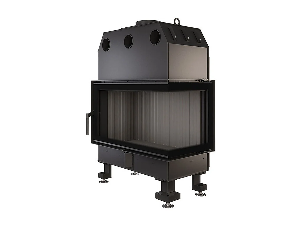 Cheminée d'angle Insert Ouverture à droite Noir Energy 85x50x47 (17 kW) ECO