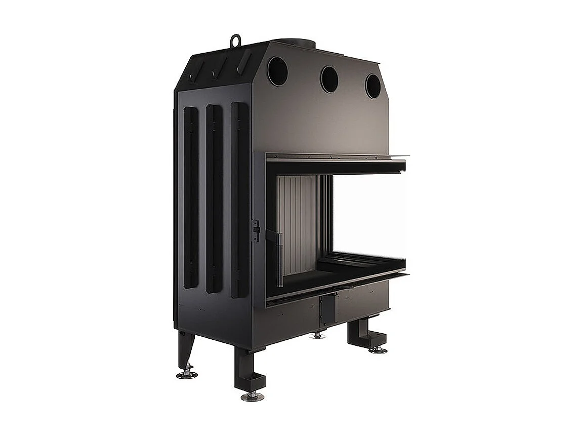 Cheminée d'angle Insert Ouverture à droite Noir Energy 85x50x47 (17 kW) ECO