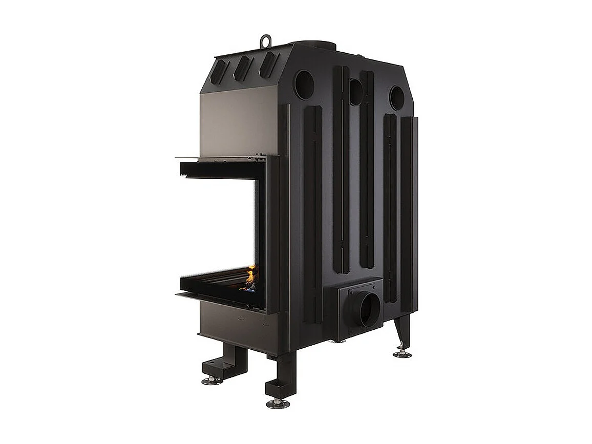 Cheminée d'angle Insert Ouverture à droite Noir Energy 85x50x47 (17 kW) ECO