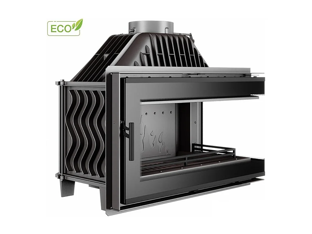 Poêle à bois encastrable Ouverture à droite - W16 (13,5 KW) ECO BLACK