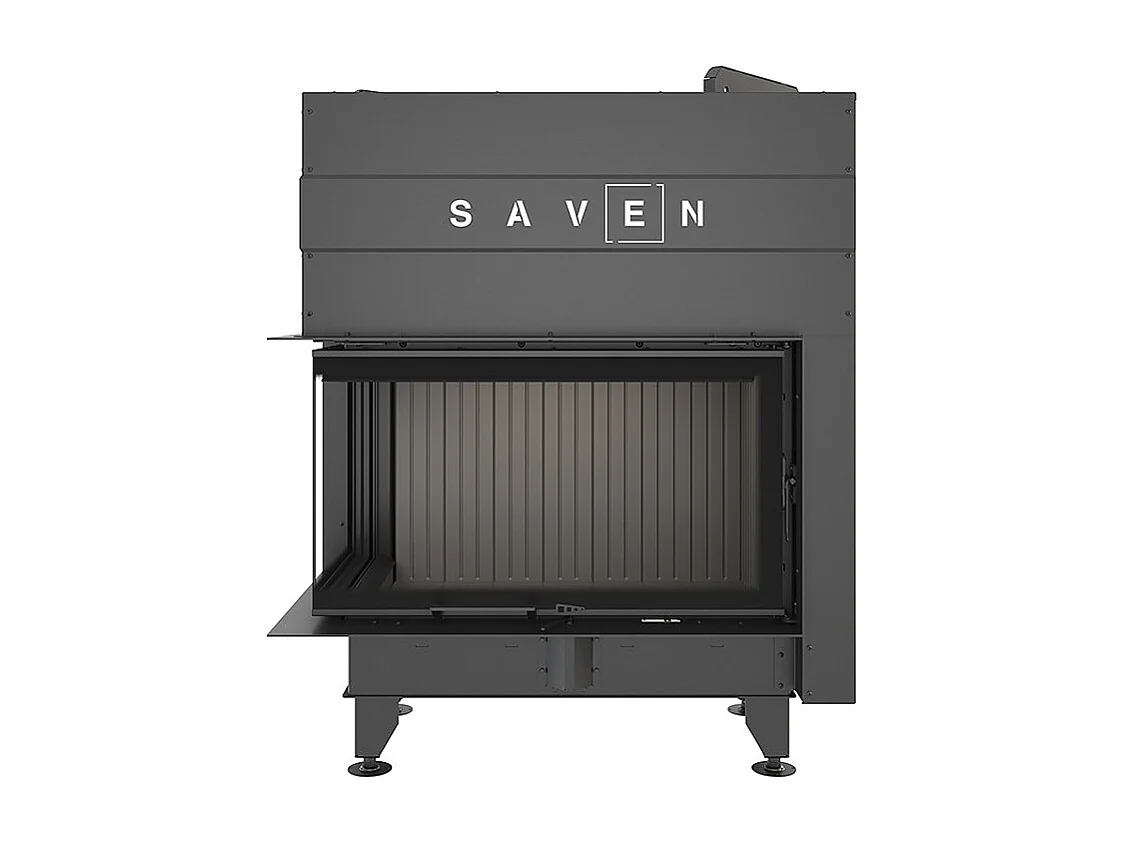 Eckkamineinsatz, schwarz, links anklappbar, Energy Up 85x50x47 (17,0 kW), ECO