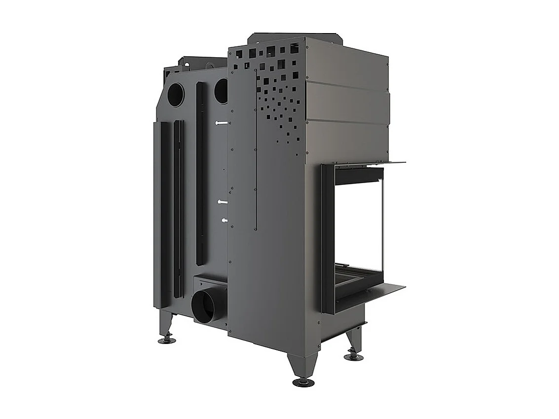 Eckkamineinsatz, schwarz, links anklappbar, Energy Up 85x50x47 (17,0 kW), ECO