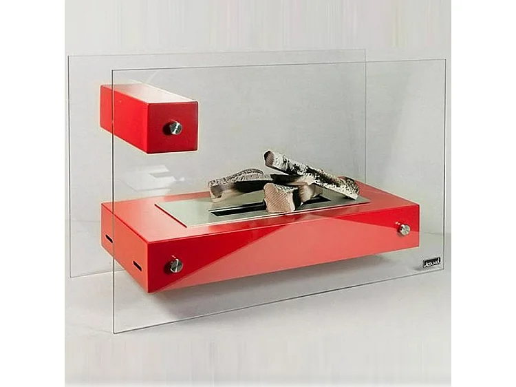 APO GLASS-B - Cheminée bio autoportante de différentes couleurs - Rouge