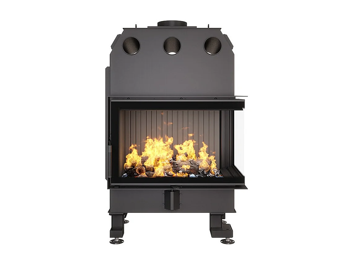 Cheminée d'angle Insert Ouverture à droite Noir Energy 75x50x47 (15,1 kW) ECO