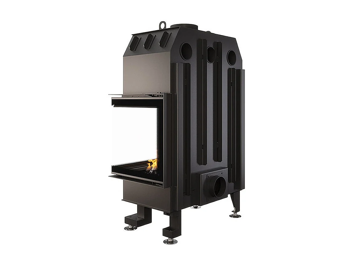 Cheminée d'angle Insert Ouverture à droite Noir Energy 75x50x47 (15,1 kW) ECO