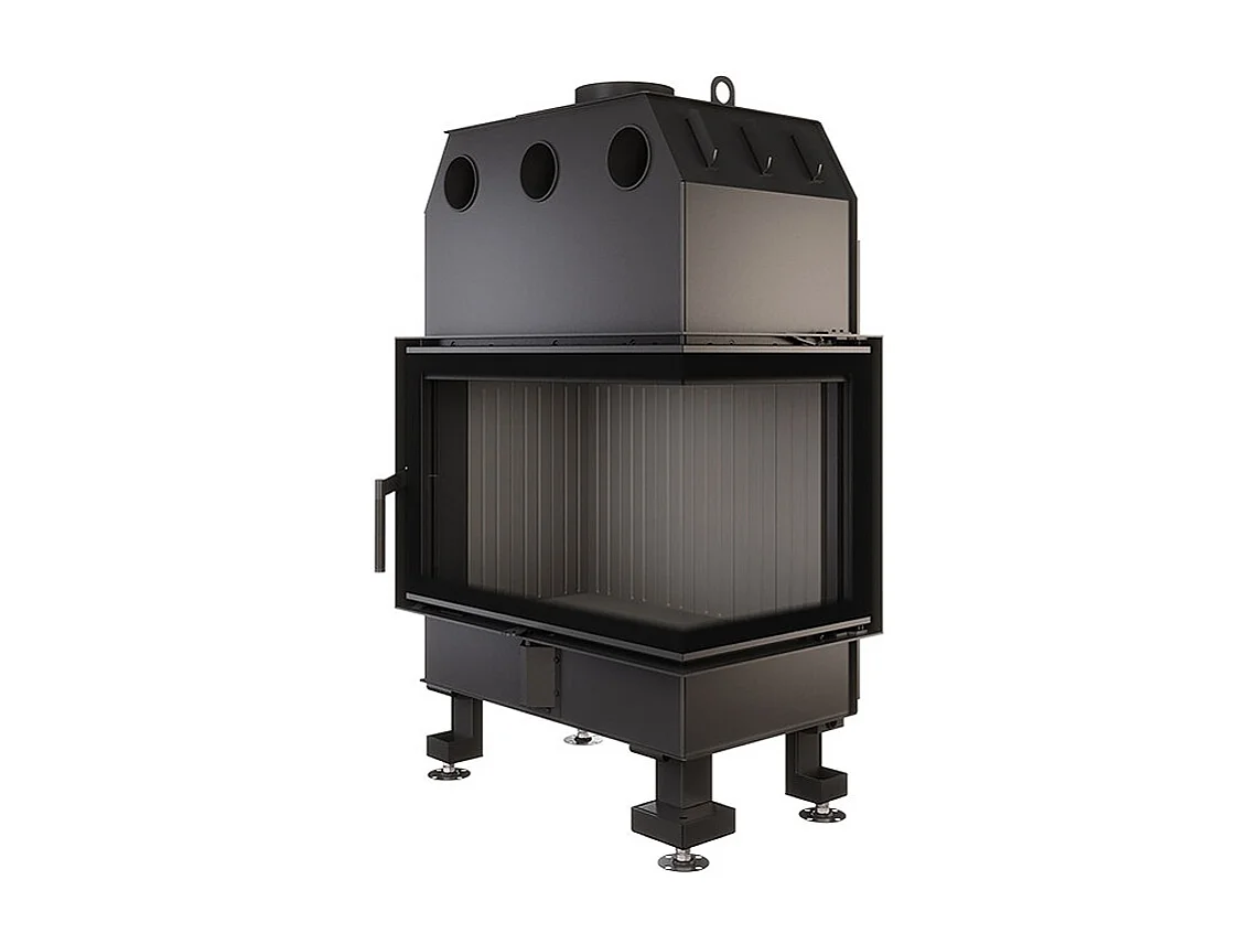 Cheminée d'angle Insert Ouverture à droite Noir Energy 75x50x47 (15,1 kW) ECO