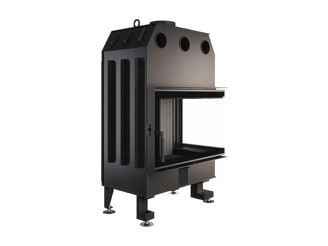 Cheminée d'angle Insert Ouverture à droite Noir Energy 75x50x47 (15,1 kW) ECO