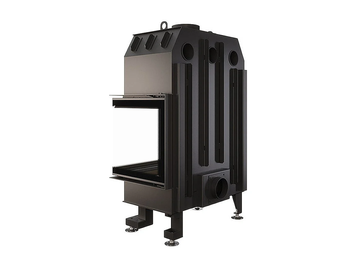 Cheminée d'angle Insert Ouverture à droite Noir Energy 75x50x47 (15,1 kW) ECO