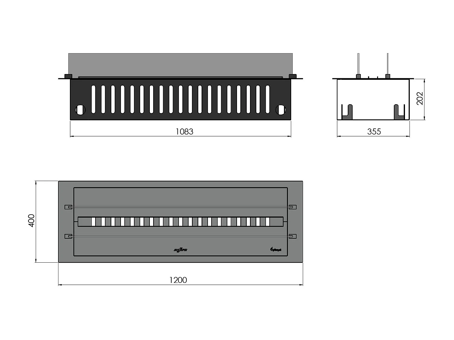 Cheminée encastrable à vapeur d'eau LED multicolore 120 cm INVAPO INSERT