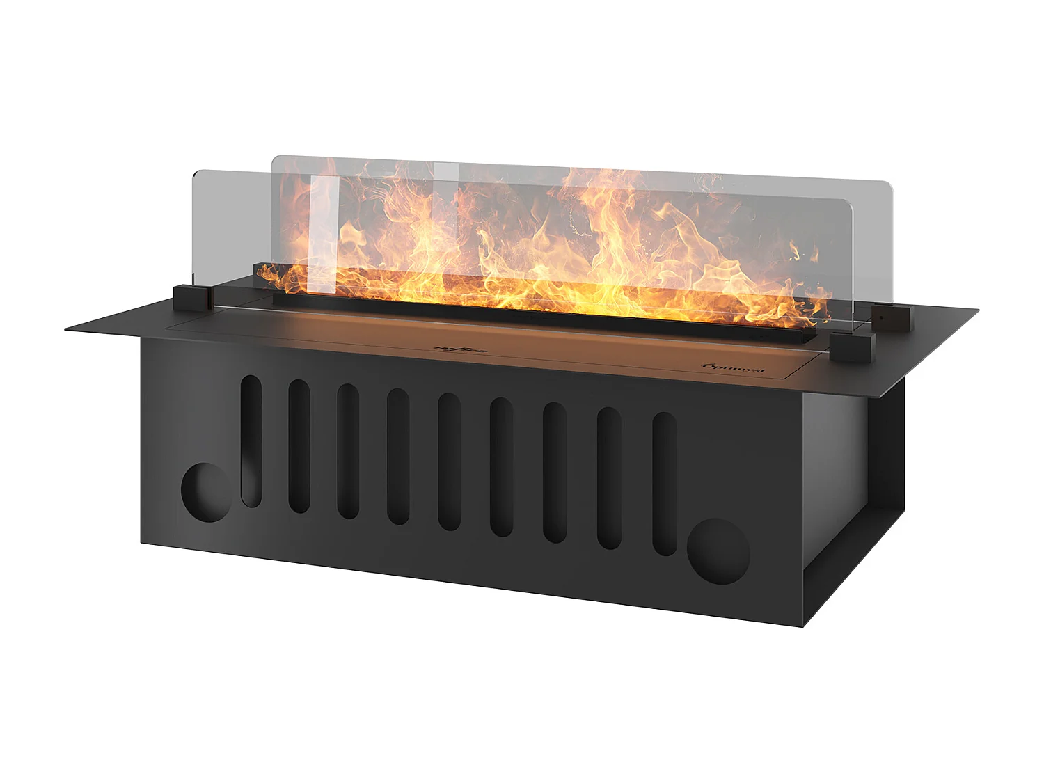 Cheminée encastrable à vapeur d'eau LED multicolore avec remplissage automatique 70 cm INVAPO INSERT