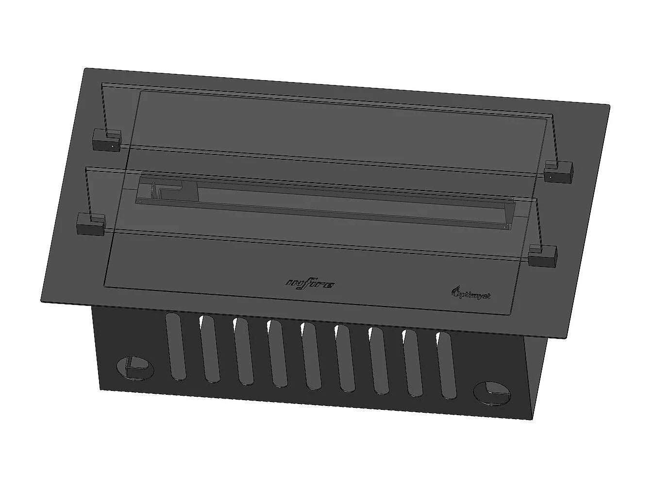 Cheminée encastrable à vapeur d'eau LED multicolore avec remplissage automatique 70 cm INVAPO INSERT