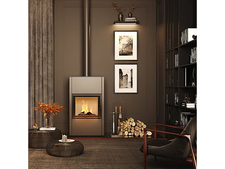 Poêle cheminée à bois - Vatra XL Noir 50x50 ECO