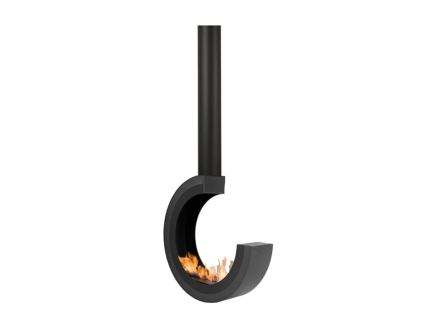 ERTA TUBE 3/4 - Bio-cheminée suspendue rotative Couleur Noir mat