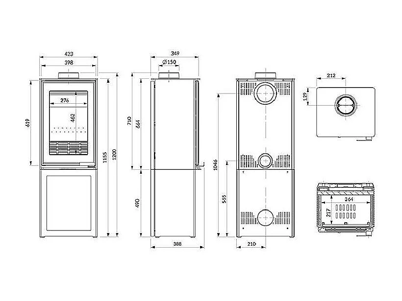 Poêle à bois autoportant - VENUS S16 ECO LBox