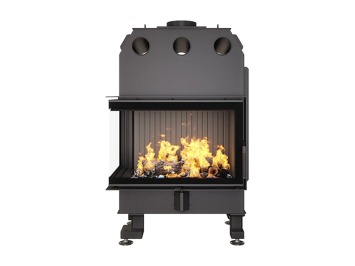 Cheminée d'angle Insert ouverture gauche Noir Energy 75x50x47 (15,1 kW) ECO